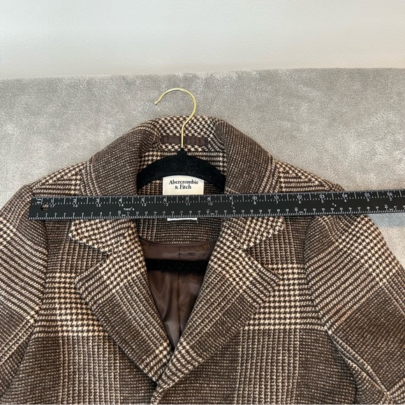 Abercrombie & Fitch The A&F Dad Coat Plaid Brown Long Overcoat Women's XXSP - Picture 8 of 16
